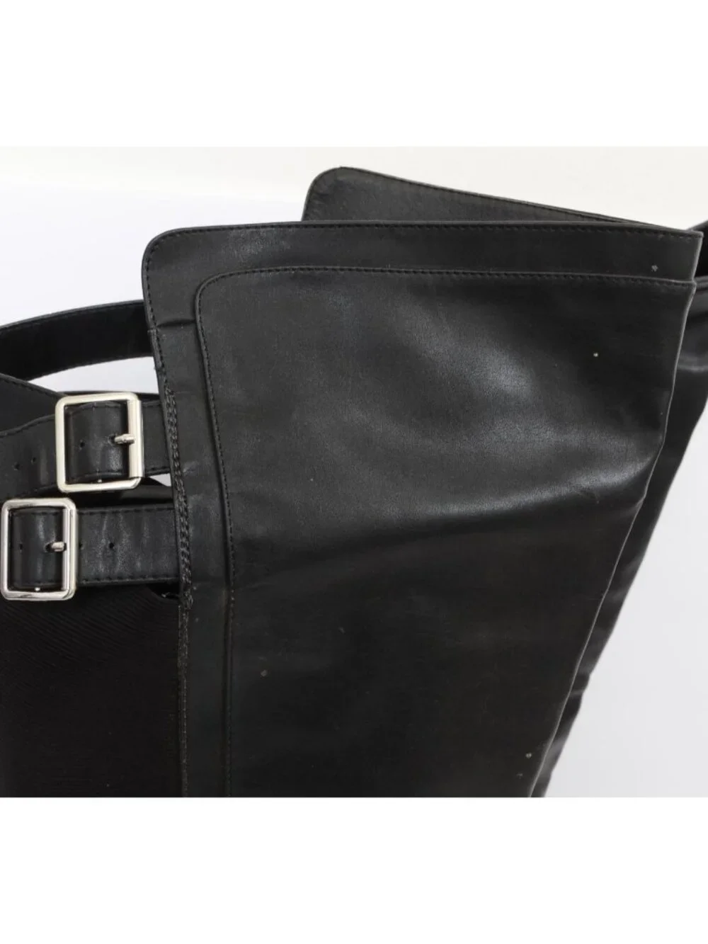 Torrid Black Double Buckle Over The Knee Boot 9 (WW) Gothic Biker Riding Moto